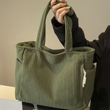 Torba za rame s rebrastim dizajnom i detaljem od užeta