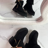 Botine Cozy Zipper - Crne