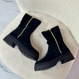 Botine Cozy Zipper - Crne