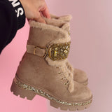 Botas Stone Detail - Kaaki
