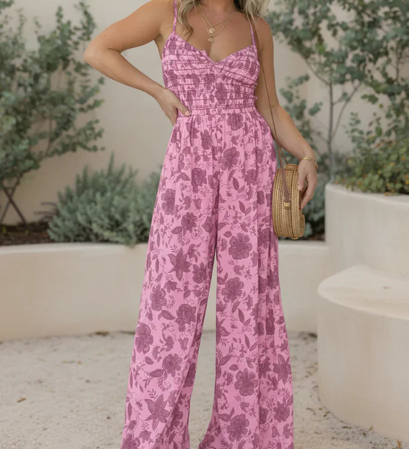 HARPER – CVJETNI JUMPSUIT ŠIROKIH NOGAVICA