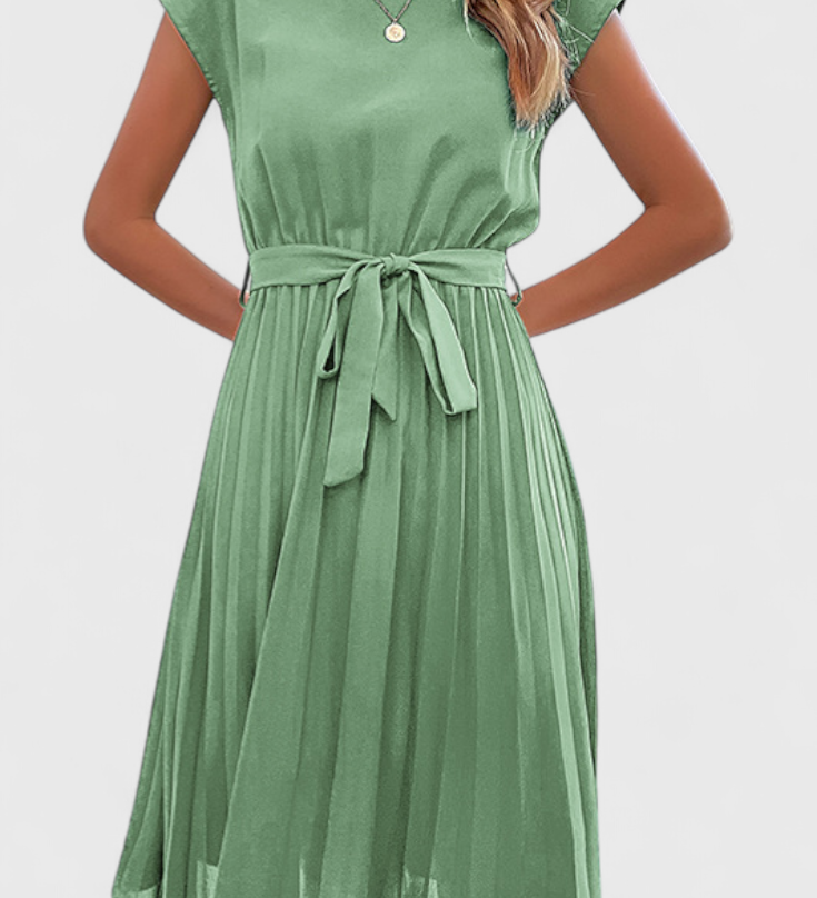 Elegantna Midi Haljina od Lagane Tkanine s Fluidnim Krojem