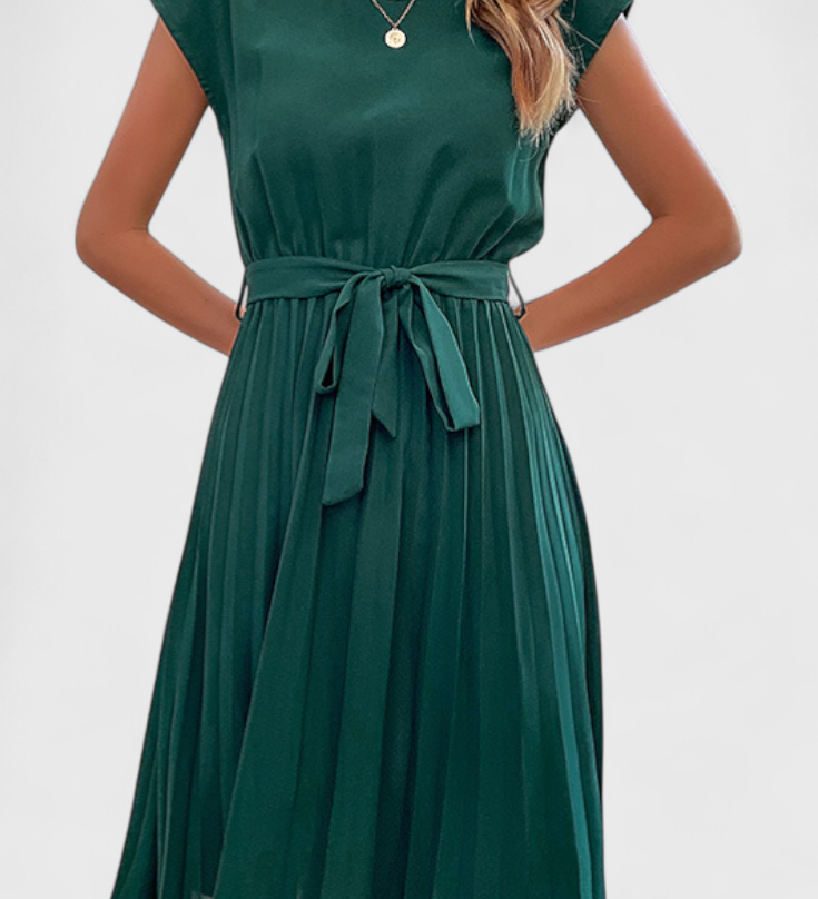 Elegantna Midi Haljina od Lagane Tkanine s Fluidnim Krojem