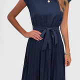 Elegantna Midi Haljina od Lagane Tkanine s Fluidnim Krojem