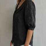 Clotilde™ | Bluza s Peter Pan ovratnikom i cvjetnim vezom
