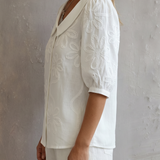 Clotilde™ | Bluza s Peter Pan ovratnikom i cvjetnim vezom