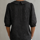 Clotilde™ | Bluza s Peter Pan ovratnikom i cvjetnim vezom