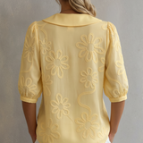 Clotilde™ | Bluza s Peter Pan ovratnikom i cvjetnim vezom