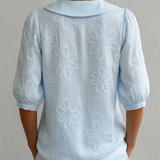 Clotilde™ | Bluza s Peter Pan ovratnikom i cvjetnim vezom